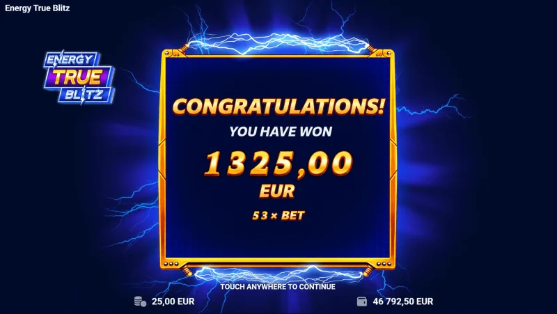 Energy True Blitz - veľká celková výhra v kole